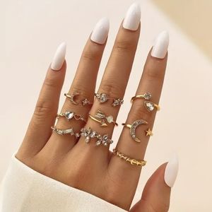 New boho set of 9 rings